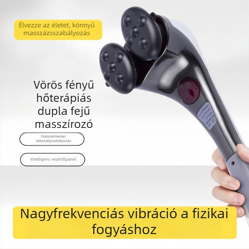 Többcélú masszírozó lábakra és a hátra, vörös fény terápiával és állandó hőmérséklettel — kétfejű masszázs bot