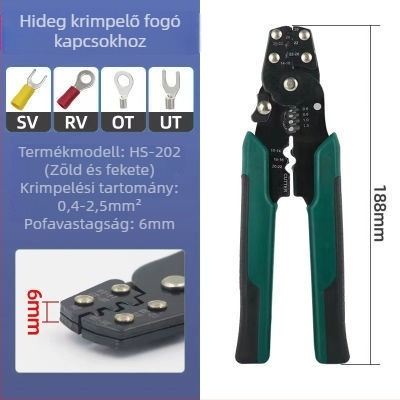 HS-202 Többfunkciós krimpelő és vezetéknyíró fogó