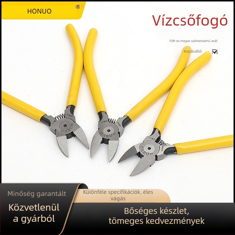 6 hüvelykes diagonális vágófogó huzalokhoz, rozsdamentes acél, ipari minőség