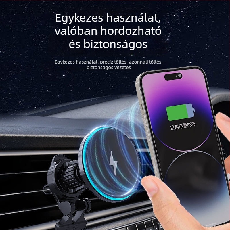 C38 mágneses autós vezeték nélküli töltő iPhone-hoz