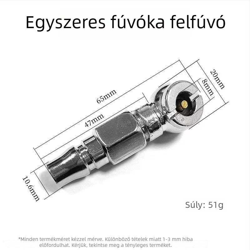 T-típusú kettős fejű fúvóka gumijavításhoz elektromos kerékpárokhoz
