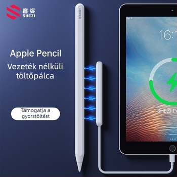 Vezeték nélküli mágneses töltő kapacitív stylushoz, kompatibilis az Apple Pencil Gen 2-vel