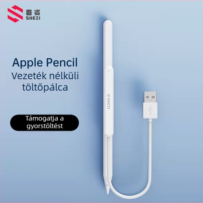 Vezeték nélküli mágneses töltő kapacitív stylushoz, kompatibilis az Apple Pencil Gen 2-vel