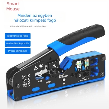 Smart Mouse NF-5015C Hálózati kábel préselő fogó, 6P/8P, Többfunkciós vezetékvágó