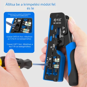 Smart Mouse NF-5015C Hálózati kábel préselő fogó, 6P/8P, Többfunkciós vezetékvágó