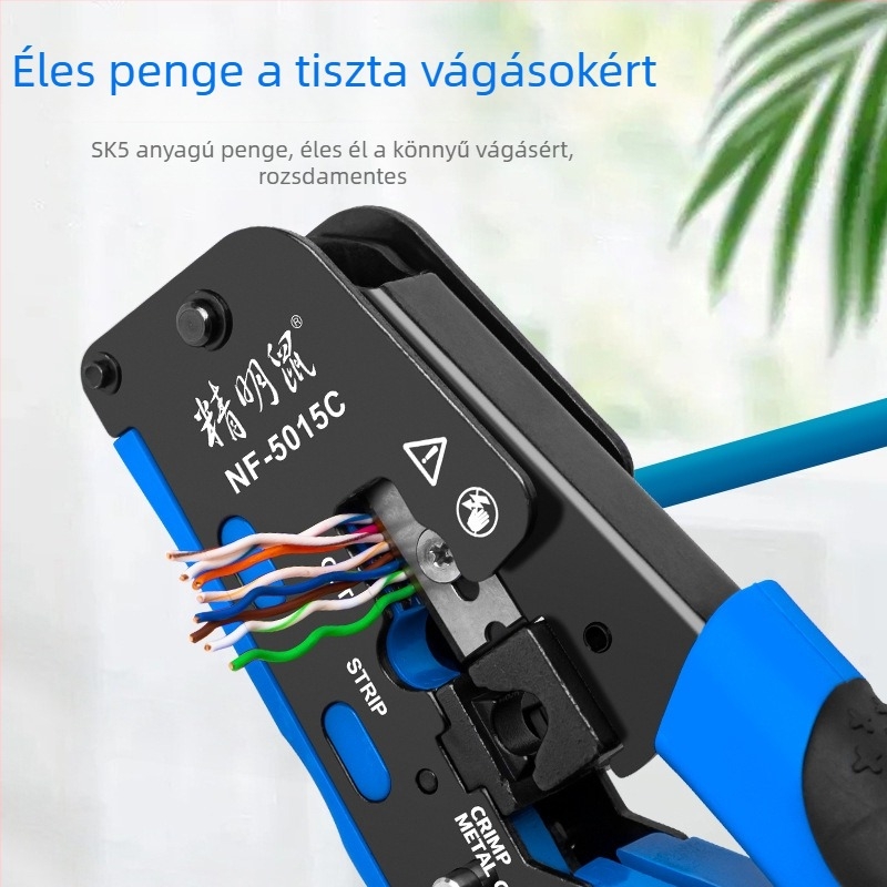 Smart Mouse NF-5015C Hálózati kábel préselő fogó, 6P/8P, Többfunkciós vezetékvágó