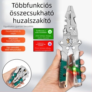 Ipari minőségű multifunkcionális vezetékcsupaszító világítással, állítható szétválasztóval és nagy nyílással