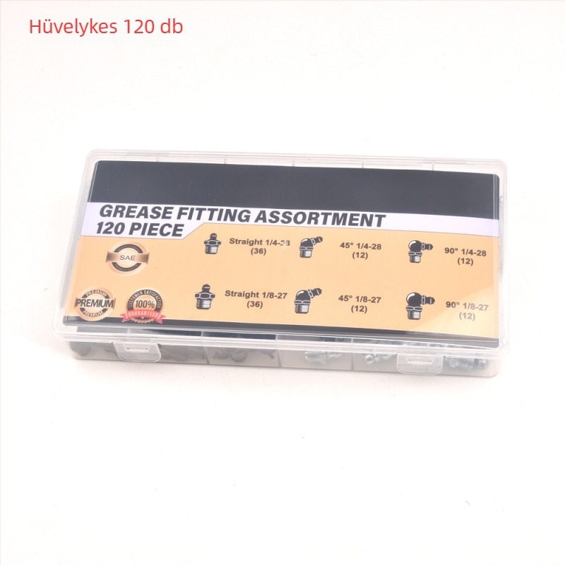 QP11 Zsírzócsatlakozókészlet, metrikus és amerikai méretek, 120Pcs/240Pcs, M6 M8 M10, 1/4 SAE, 1/8 NPT