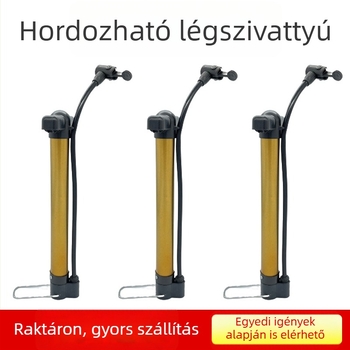 Kerékpár mini légpumpa, hordozható kézi magasnyomású pumpa, modell B39, vas test
