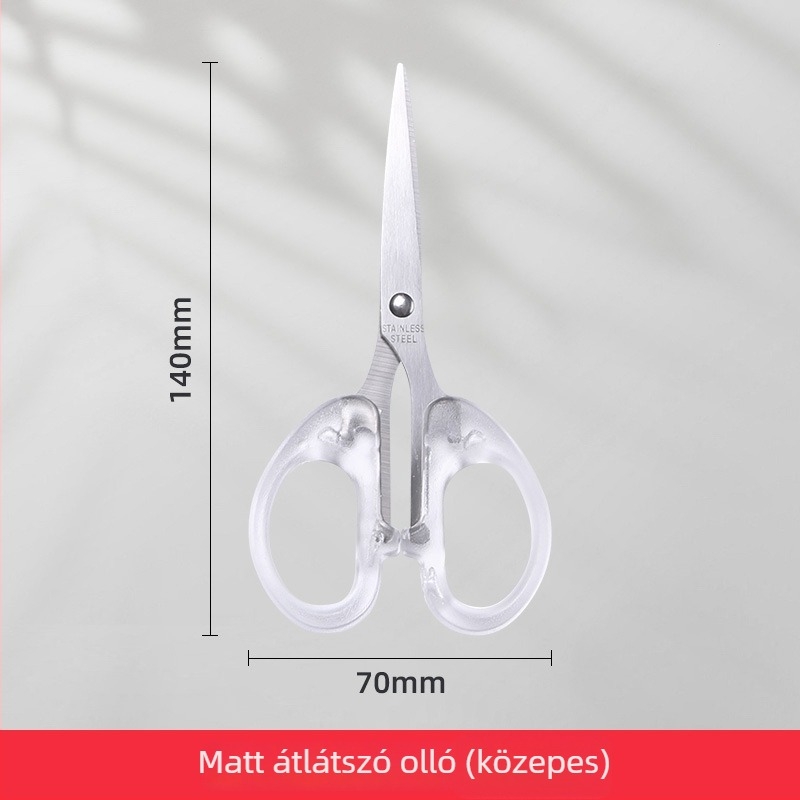 Naplóíráshoz tervezett minimalistÁtlátszó olló, hordozható irodai olló, kis varrós olló, papírvágó olló, diáknak szánt hasznos eszköz