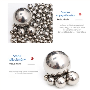 Szénacél golyó, precíziós golyó, 0,8–100 mm, testreszabható, kopásálló, tömör golyó polírozott felülettel