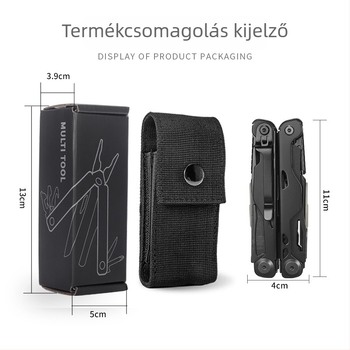 Hongfeng kültéri többfunkciós szerszám fogóval, hegyes végű, összecsukható svájci bicska