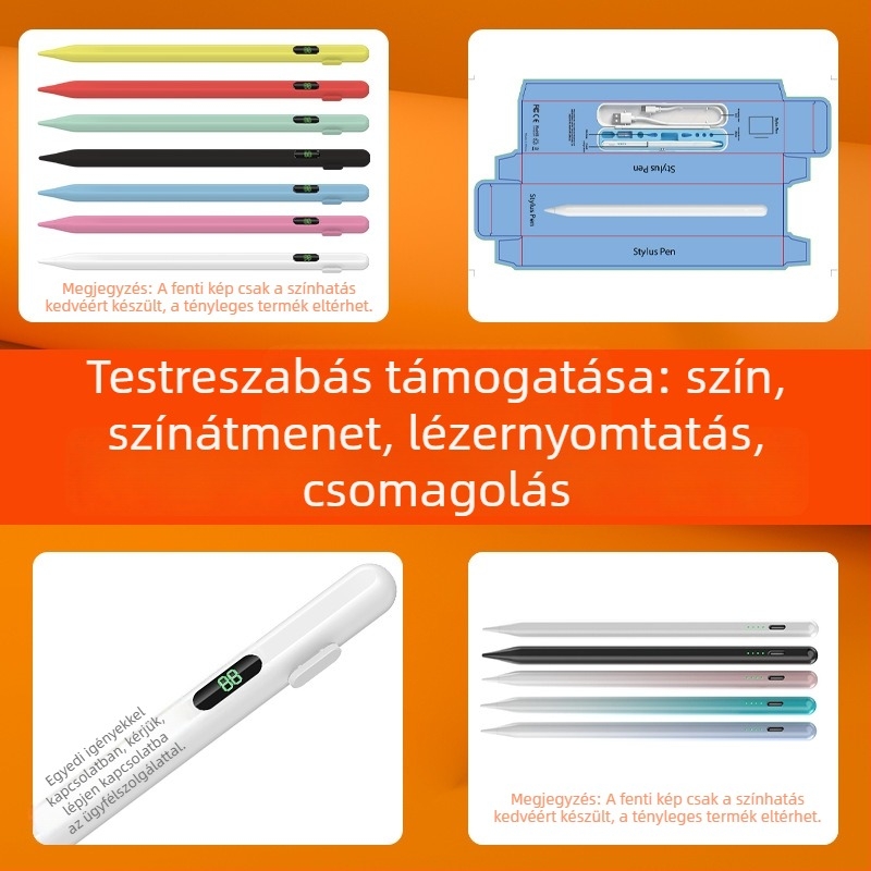Személyre szabott univerzális kapacitív stylus Apple és Android készülékekhez, kompatibil a Huawei kapacitív tollal, okostelefonokra és tabletekre