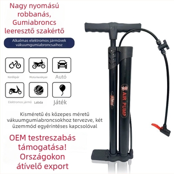 Légpumpa manométerrel, univerzális elektromos rollerekhez és kerékpárokhoz