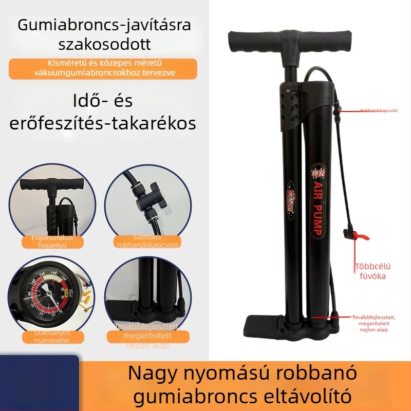 Légpumpa manométerrel, univerzális elektromos rollerekhez és kerékpárokhoz