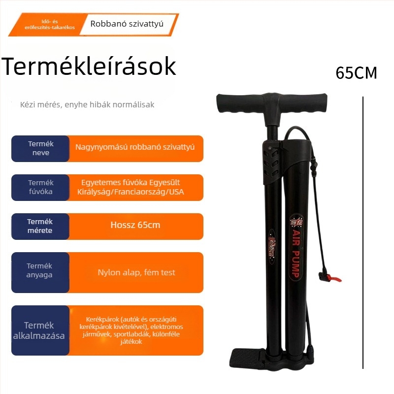 Légpumpa manométerrel, univerzális elektromos rollerekhez és kerékpárokhoz