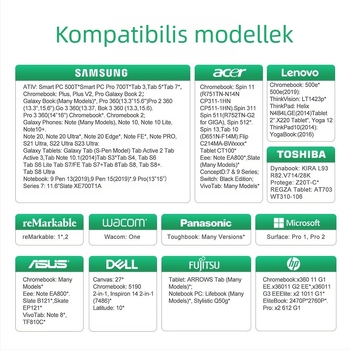 EMR-kompatibilis stylus Samsung S Penhez, ASUS-hoz és Acer Chromebookhoz — véletlen érintés elleni védelem