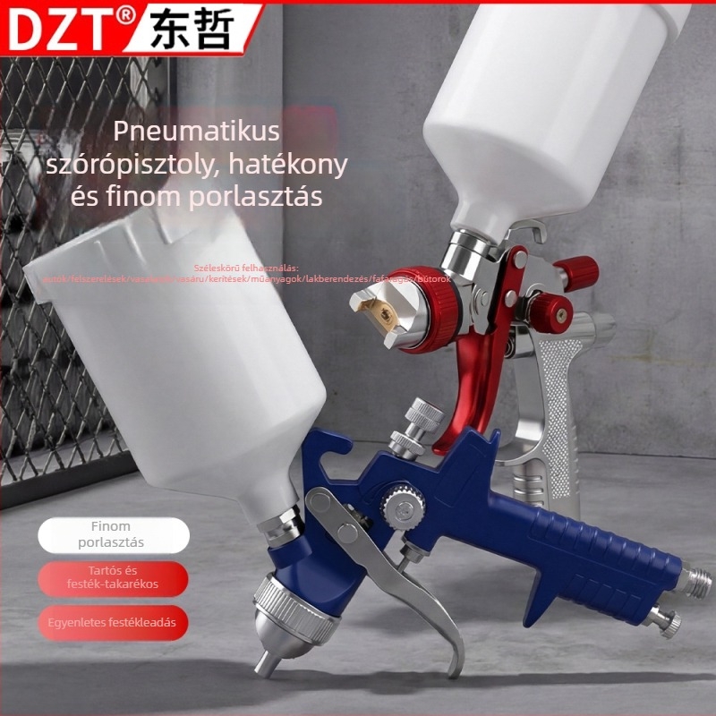 Magas atomizációjú pneumatikus spraypisztoly 1,0 mm-es fúvóka autókhoz, bútorokhoz, bőrhöz és modell javításhoz