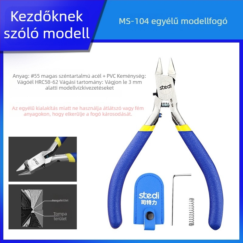 MS-104 egyenes élű modell sprue vágóolló és ultra vékony fogó készlet Gundam katonai modellek összeállításához