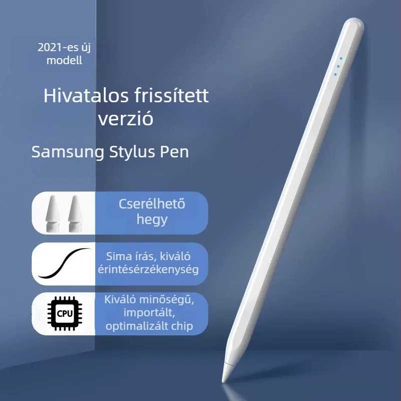 Samsung táblagépekhez univerzális kapacitív stylus, fém test, mágneses rögzítés