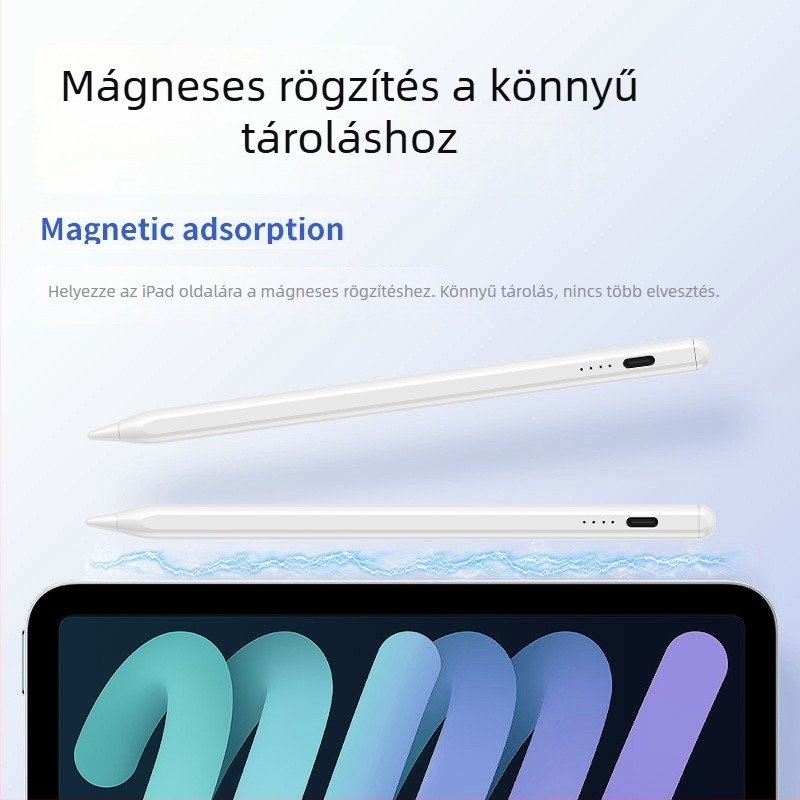Apple iPadhez tervezett kapacitív stylus mágneses rögzítésével, kompatibil Apple Pencil-lel