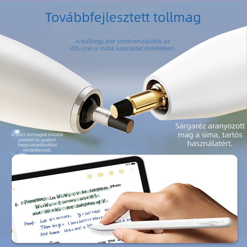Apple iPadhez tervezett kapacitív stylus mágneses rögzítésével, kompatibil Apple Pencil-lel