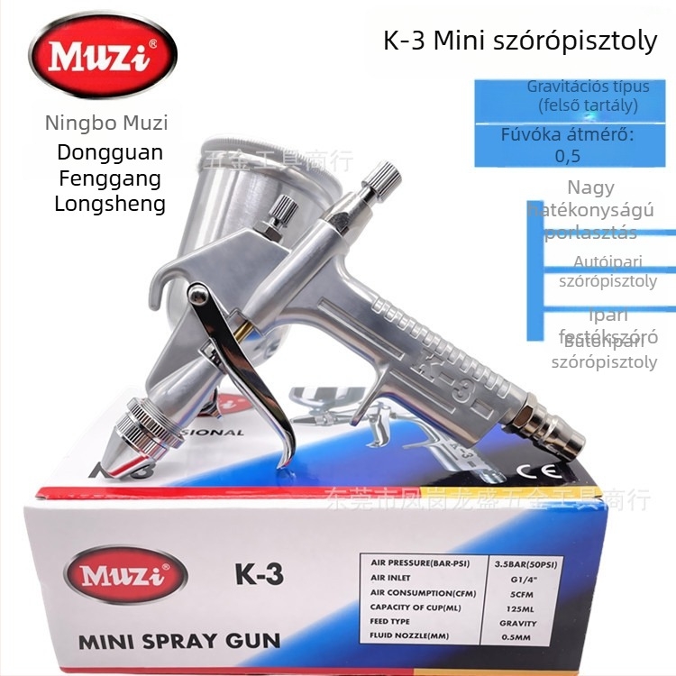 MUZI K3 Pneumatikus permetezőpisztoly DK-3 játékbőrkabáthoz