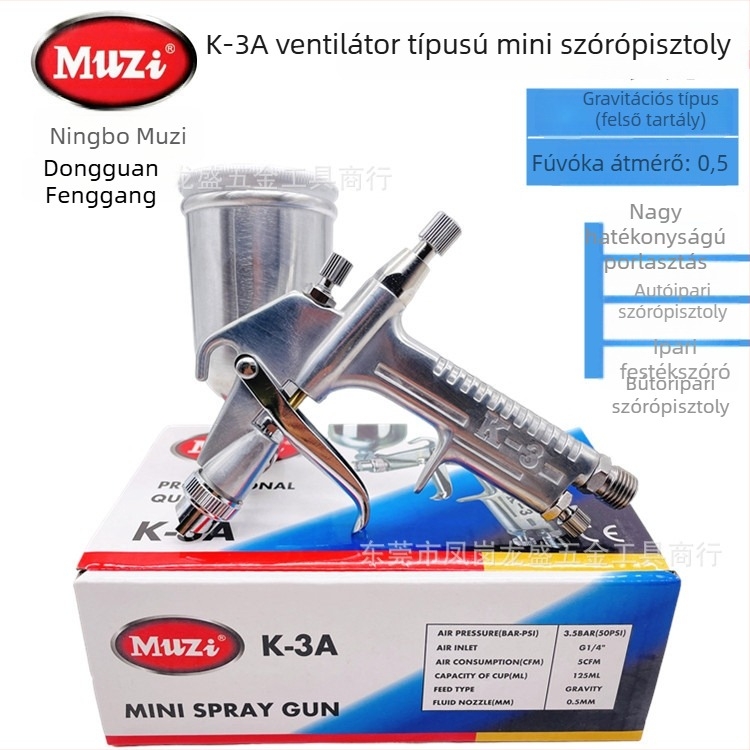 MUZI K3 Pneumatikus permetezőpisztoly DK-3 játékbőrkabáthoz