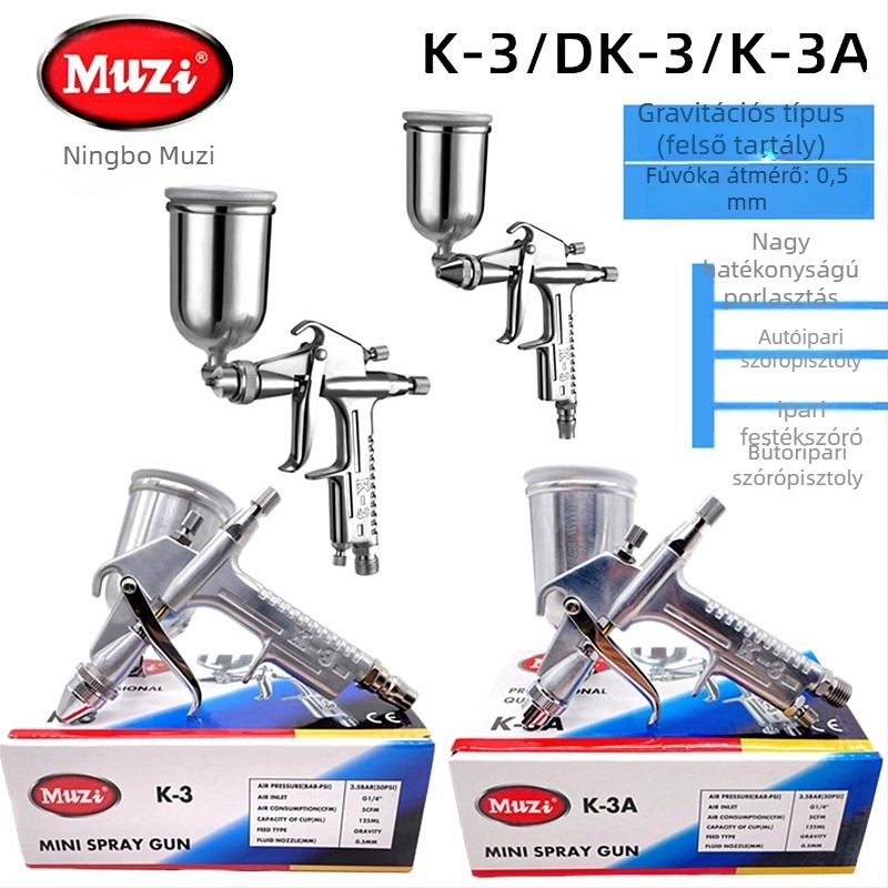 MUZI K3 Pneumatikus permetezőpisztoly DK-3 játékbőrkabáthoz