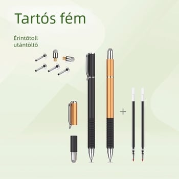 Univerzális érintőképernyős stylus telefonokhoz és tabletekhez, három az egyben a rajzoláshoz és az íráshoz, akasztóval
