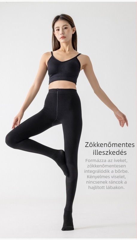 UV-védett, félig átlátszó, karcsúsító harisnyanadrág sötétszürke, Miu-stílus retró, elegáns, kiváló minőség
