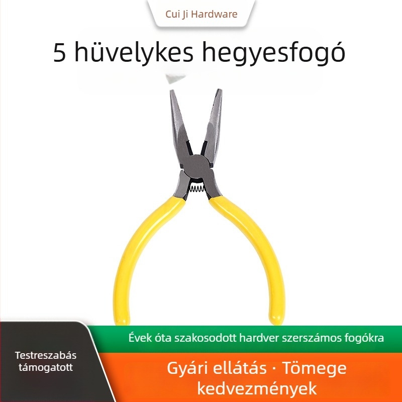 5 hüvelykes hegyes végű fogó rugóval – ékszerkészítéshez, DIY ékszerkellék
