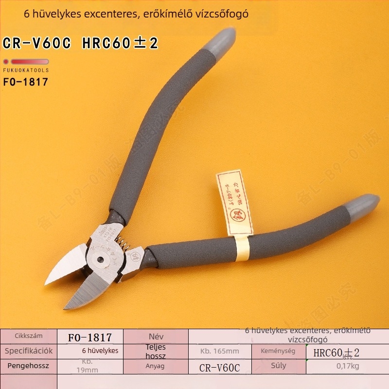 Hakke FO-1817 6 hüvelykes diagonális fogók műanyag modellekhez, offset kialakítás, könnyebb vágás, éles él