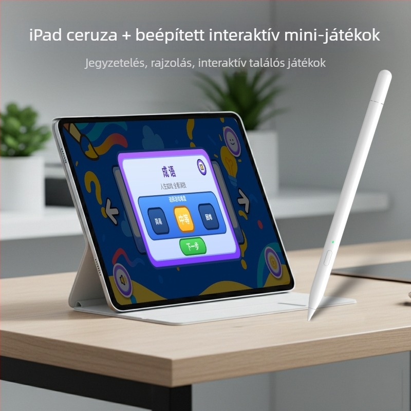 Apple Pencil 3. generáció kapacitív toll iPadhez mágneses csatlakozással, Bluetooth, beépített oktatási interaktív játékok