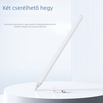 Capacitív stylus iPadhez, második generációs helyettesítő, mágneses töltés, védelem a véletlen érintés ellen, Bluetooth akkumulátor kijelző