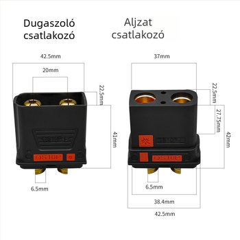 QS10P-L bipoláris nagyáramú dugó UAV-hoz – lítium akkumulátor töltőcsatlakozó