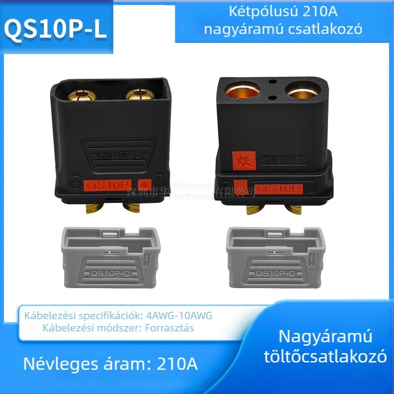 QS10P-L bipoláris nagyáramú dugó UAV-hoz – lítium akkumulátor töltőcsatlakozó