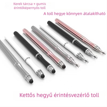 Korong alakú gumírozott végű kapacitív stylus tablettekhez, érintőképernyőhöz, vékony író stylus