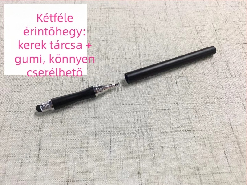 Korong alakú gumírozott végű kapacitív stylus tablettekhez, érintőképernyőhöz, vékony író stylus