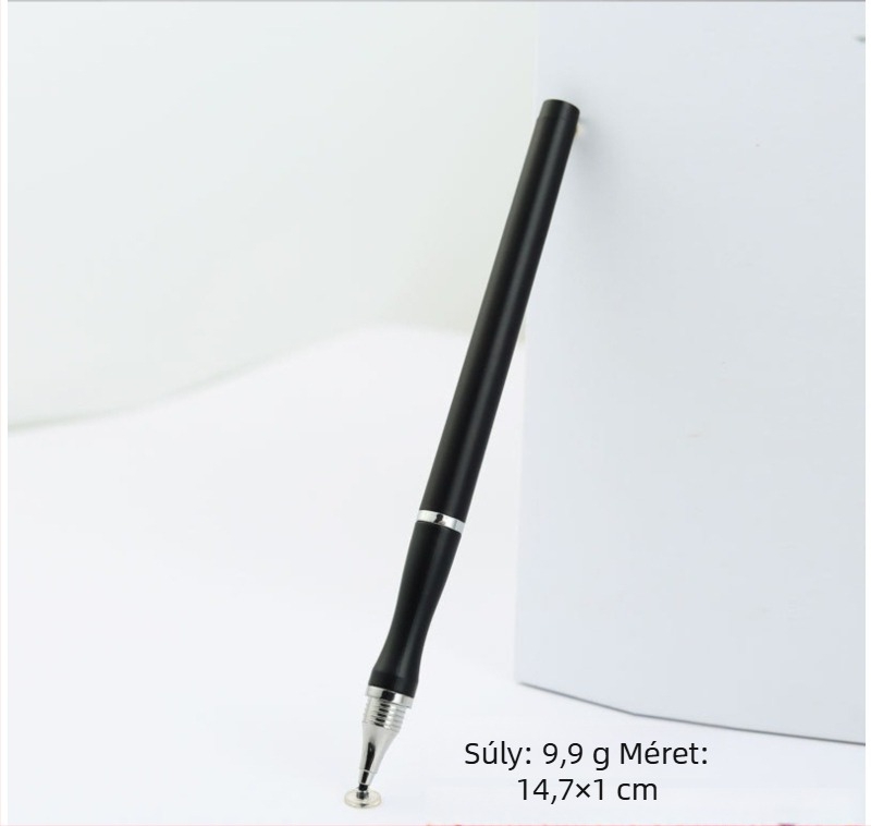Korong alakú gumírozott végű kapacitív stylus tablettekhez, érintőképernyőhöz, vékony író stylus