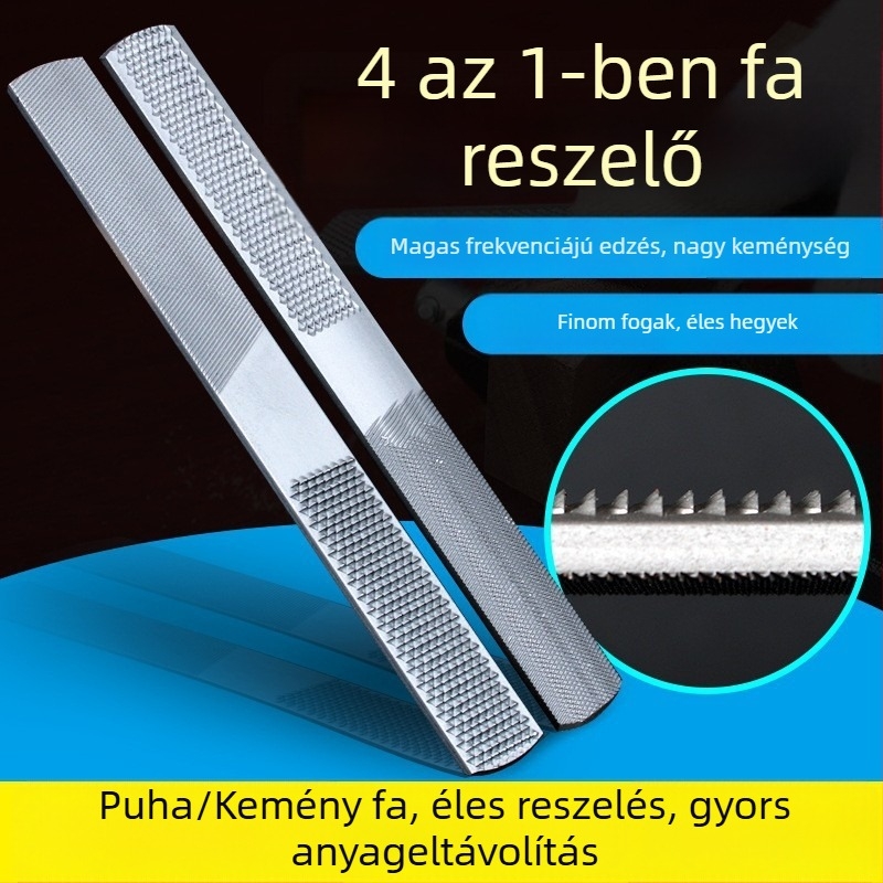 Félköríves reszelő faanyaghoz és fémhez, fareszelő, sík reszelő finom fogakkal