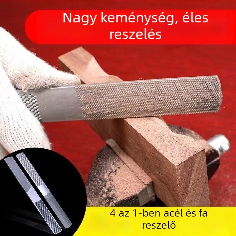 Félköríves reszelő faanyaghoz és fémhez, fareszelő, sík reszelő finom fogakkal