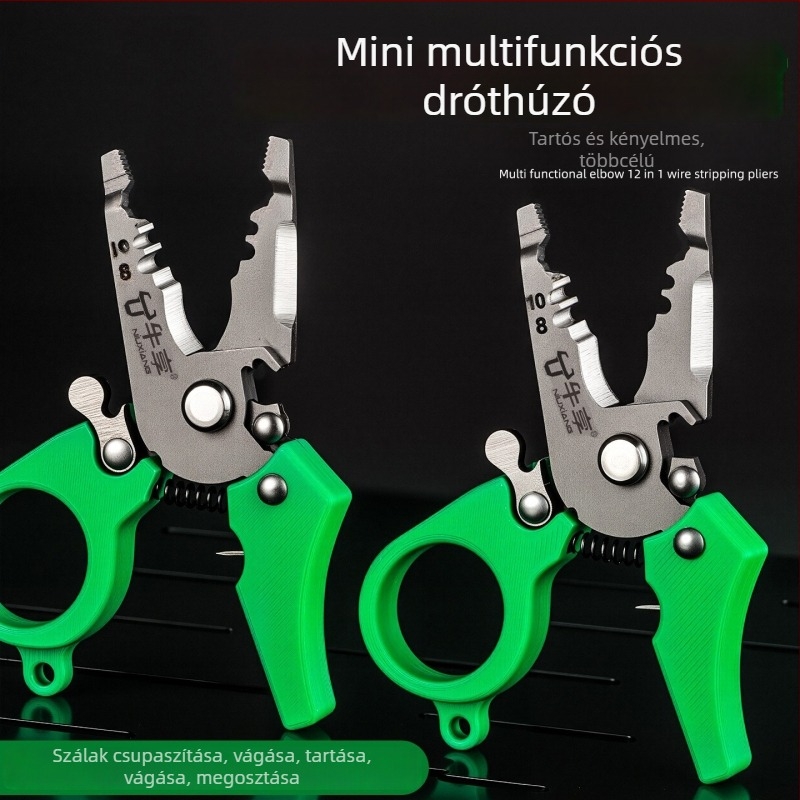 Többfunkciós mini vezetékleválasztó fogó alumíniumötvözetből, zárható kivitel, nagy keménységű, kompakt és hordozható