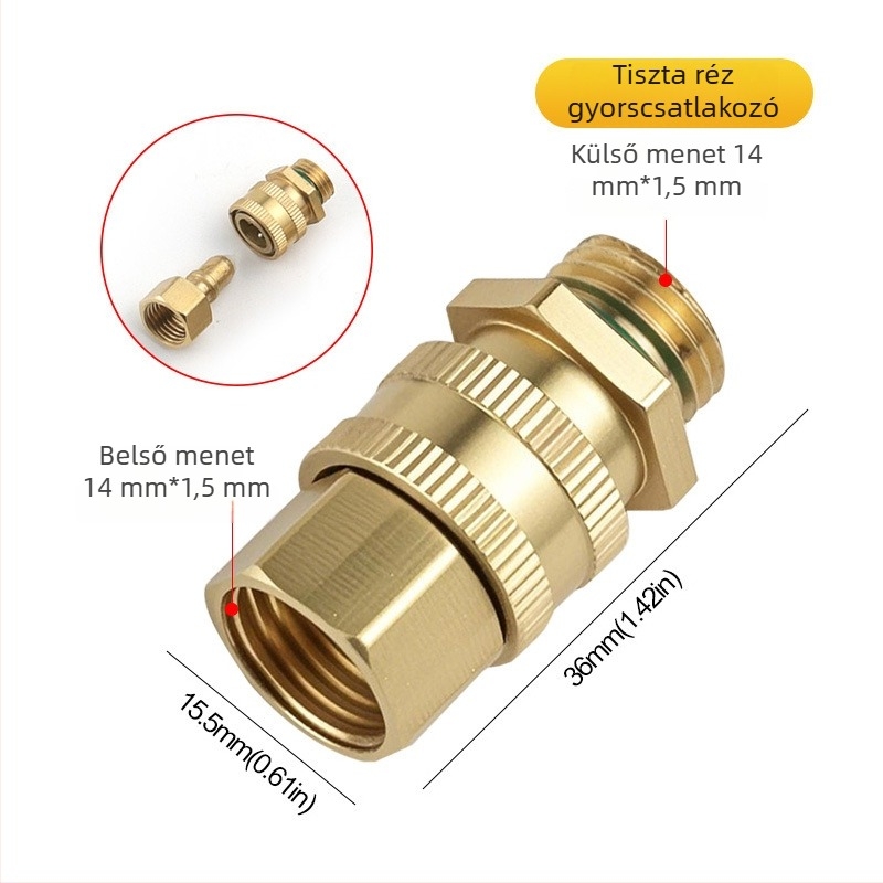 Gyors csatlakozó magasnyomású permetezőhöz, forgó egység, M14×1.5, mezőgazdasági permetező, leválasztható