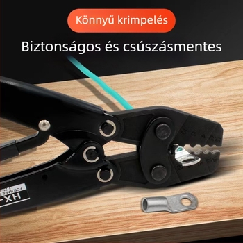 Kimuzi krimpelőfogó terminálokhoz és vezetékekhez, rácsos mechanizmus, munkaerő-megtakarító eszköz