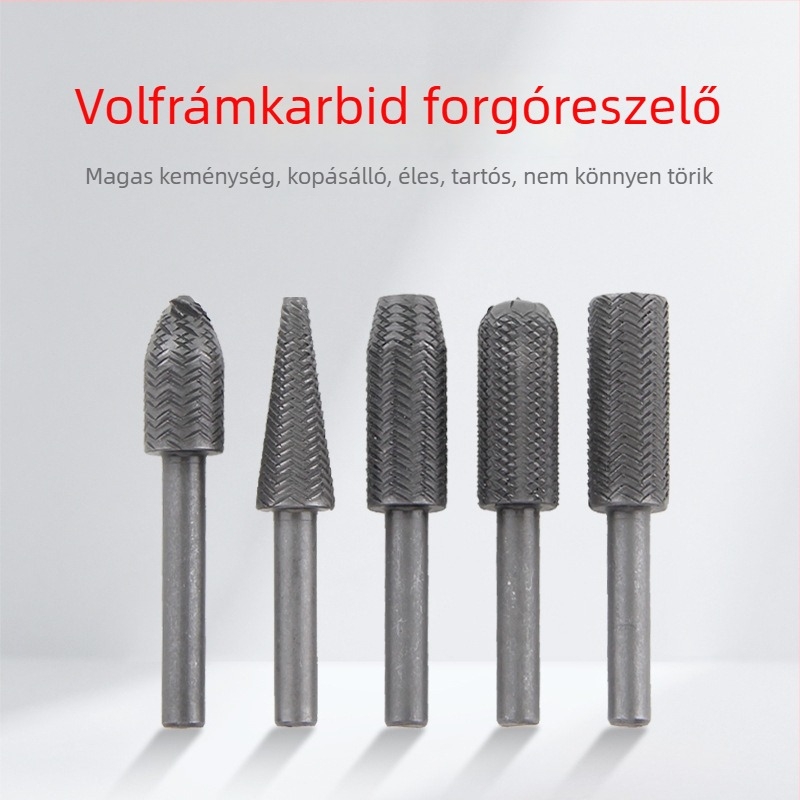 Faipari forgóreszelő készlet – 5 darab fa és puha fém felületekhez: rozsda eltávolítás, polírozás, burr-mentesítés és furatok tágítása