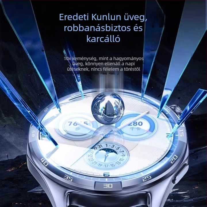 Huawei Watch GT5/GT6 kijelzővédő üveg, teljes fedés, HD, anti-ujjlenyomat, önjavító