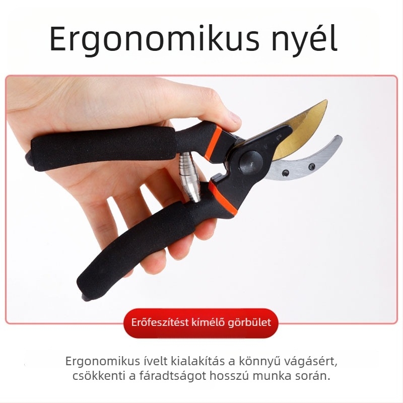 Kertészeti ágvágó olló gyümölcságakhoz, vastag ágak vágásához, virágok és bonsai metszéséhez, gyümölcsfákhoz