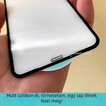 iPhone 17-hez készült edzett üveg kijelzővédő fólia folyékony szilikon éllel és légzsákkal, ütésálló