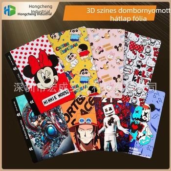 3D domborított hátsó film mobiltelefonokra, színes karikatúra motívummal, teljes hátlap matricával
